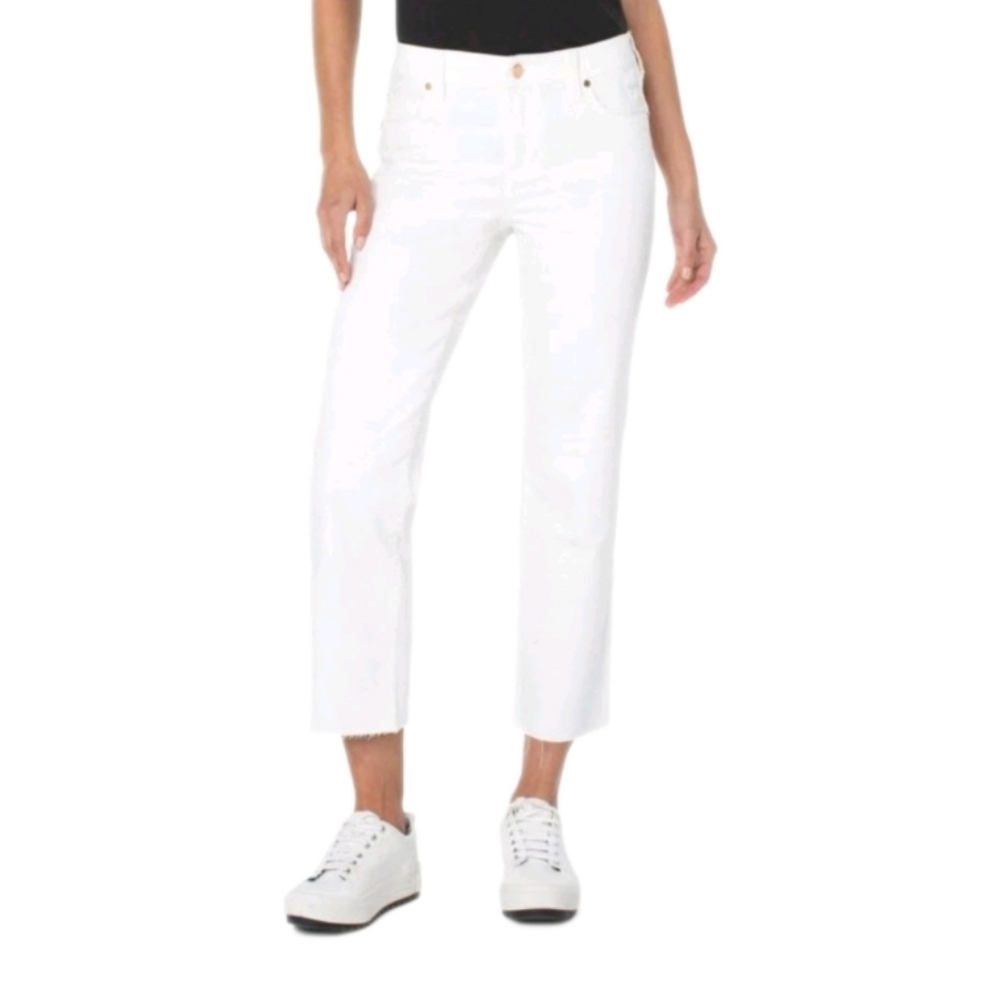 Liverpool White Cropped Straight Ankle Jeans